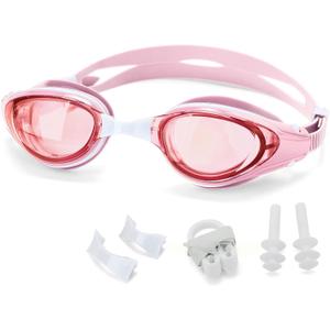WAVE Nearsighted Swim Goggles,Shortsighted Swimming Goggles for Adults Youth, Anti Fog UV Protection Comfort Silicone Frame (-2, Pink)