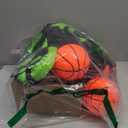 Trampoline Accessories Kit Kids, Basketball Hoop with 3 Mini Basketballs,50FT Solar Lights Fit 8 10 12 14 15 16FT Trampoline Outdoor 8 Mode, Choose from 2 Kits with Sprinkler or Dart Board & Glow Net