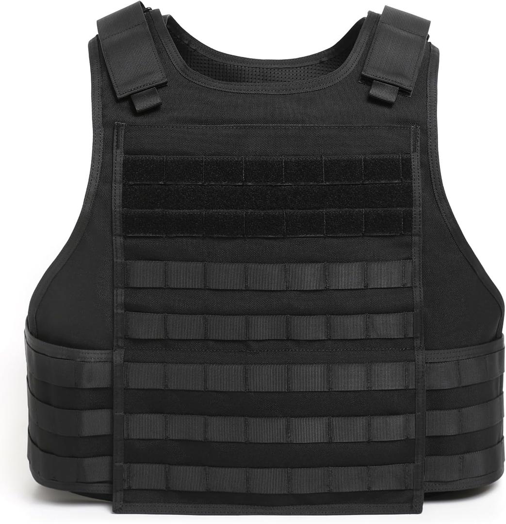 TACNEX Lightweight MOLLE Duty Vest Adjustable Weighted Workout Vest for Men Women (Black), One Size
