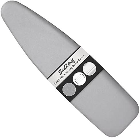 SUNKLOOF Extra Thick Ironing Board Cover and Pad, Resist Scorching and Staining, 15x54 Reflective Silicone Iron Board Cover With Padding, Elastic Edges, 4 Fasteners, Large Protective Scorch Mesh Cloth
