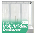 Mrs Awesome Clear Shower Curtain Liner with 3 Magnets, 72x72 Premium Flexible Sturdy Plastic Shower Curtain for Bathroom Lightweight, Waterproof, Clear