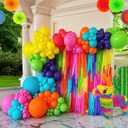 Mexican fiesta Colorful Rainbow Balloon Garland Arch Kit 145 Pcs Balloons for Mexican Cinco de Mayo independence Cielito Lindo theme Holiday Birthday Baby Shower Party Supplies Decoration (Hot Pink Teal)