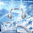 Portable Neck Fan Rechargeable - [with LED Display] 5 Speeds, 5000mAh Battery Operated Wearable Personal Cooling Bladeless Fan for Outdoor Travel, Gifts for Men Women Kids,Gray