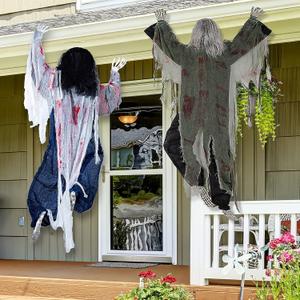 JOYIN 2 Pack 47" Halloween Climbing Zombies Wall Decoration Outdoor, Halloween Climbing Dead Zombie Decoration for Haunted House Prop, Yard Holiday Party Decor
