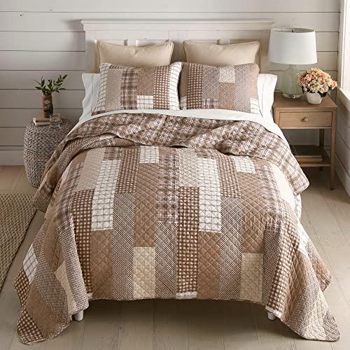 Donna Sharp Queen Bedding Highland Plaid Lodge Printed Cotton Quilt Set with Queen Quilt and Standard Pillow Shams - Cotton - Machine Washable