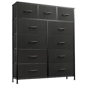 WLIVE Tall Dresser for Bedroom, Fabric Dressers Storage Tower, Dresser & Chest of Drawers Organizer Unit with 11 Drawers, Storage Cabinet, Hallway, Closets, Steel Frame, Wood Top