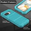 for Google Pixel 9a 2025 Case with 2 Pack Tempered Glass Screen Protector, [Holster Series] Belt Clip Kickstand Heavy Duty Shockproof Protective Cell Phone Case Cover (Blue Green)