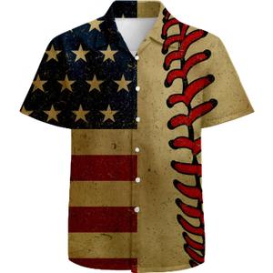 Mens Funny Hawaiian Shirts 3D Graphic Button Down Short Sleeve Tropical Holiday Beach Aloha Shirt (M)