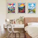 DOZEEZOP 3 Pack 5D Diamond Painting Kits for Adults, Diamond Art Kits for Adults Beginners of All Ages, Round Full Drill Arts and Crafts Gems Home Wall Decor 12x16 Inches Landscapes