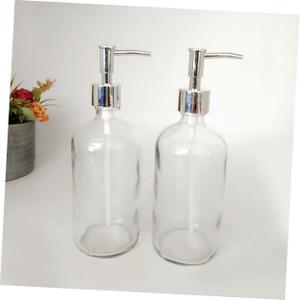2 Pcs Empty Shampoo Container Glass Lotion Bottle Toiletries Container Pump Lotion Bottle Shampoo Bottle Lotion Container