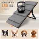 RAYKI Dog Ramp for Bed & Couch, Foldable Pet Ramp with 5 Adjustable Height Levels, Non-Slip Striped Fabric,Portable Indoor Dog Ramp for Small Dogs & Puppies, Fits 13"-18" Furniture