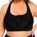 Womens Sports Bra Bikini Top for Large Bust Push Up Swim Tops Bathing Suit Bra Swimsuit Top (Black)