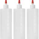 3-pack Plastic Squeeze Bottles for Sauces - 32oz Condiment Squeeze Bottles for Liquids - BPA Free Squirt Bottle with Cap - Ketchup, Syrup, Oil, Dressings, Honey & Arts and Crafts