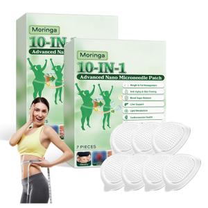 Moringa Patches, Moringa 10-in-1 Nano Microdarts Patch, Advanced Herbal Skin Patch for Women & Men, Suitable for All Skin Types(2 Boxes)