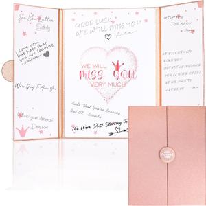 Farewell Guest Book, Farewell Gifts for Coworkers Women, Rose Gold We Will Miss You Signature Board, Happy Retirement Party Decorations, Going Away, Goodbye Cards for Coworker Leaving