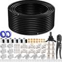 Compressed Air Piping System, 3/4 Inch x 200 FT Black HDPE Pipe,Aluminum Wall Outlet Blocks, Rapid Air Compressor System Accessories and Air Line Kit for Shop,Garage