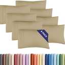 Standard Pillow Cases Set of 8 - Ultra Soft Hotel Quality Pillowcase Covers - Comfy, Cozy & Wrinkle Free - Shrink, Stain and Fade Resistant - Machine Washable Pillow Protectors - 8 Piece Set - Beige