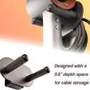 Hair Dryer Holder for Dyson with 3 Attachment Holder Universal Hair Dryer Holder Stand Self Adhesive Aluminum Blow Dryer Holder Rack with Cable and Accessories Storage Gray