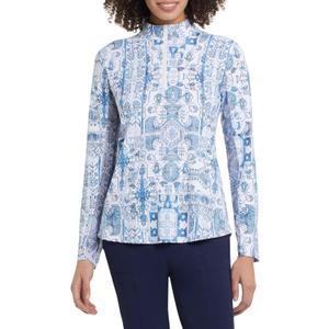 Tribal Women's L/S Mock Neck Top-Riviera XS