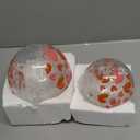 4 Pcs Valentine Lighted Decorative Glass Ball 3.9 Inch Heart Crackle LED Lights for Garden Glass Globe LED Lamp Battery Operated for Outdoor Indoor Party Decoration Gift (red, pink)