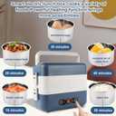 Electric Heated Lunch Box for Adults, 2.4L Portable Fast Heating Lunch box with 4 pcs-Food Container,110v Double Steam Electric Food Warmer for Work, Travel, Vegetarians