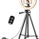 UBeesize 12 inch Ring Light with Stand, Selfie Ring Light with 50" Extendable Tripod Stand & Phone Holder for Live Stream/Makeup/YouTube Video