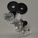 Glass Dummy Door Knobs Interior, Inactive Matte Black Vintage Crystal Dummy Door Knobs for Hall and Closet (2 Pack)