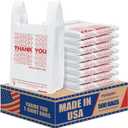 Fuxury 500 Count Thank You Plastic Grocery Shopping T-shirt Bags