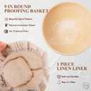 Complete Sourdough Starter Kit, Sourdough Bread Baking Supplies, Banneton Bread Proofing Basket with Sourdough Starter Jar, 9inch Round Bread Proofing Basket, for Bread Baking