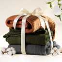 100% Cotton Cable Knit Throw Blanket, Lightweight Soft Knit Blanket for Sofa Couch Bed, Breathable All-Season Throw, Cozy Decorative Blanket, 50 x 60 Inch, Olive Green