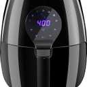 Elite Gourmet EAF5317D Digital 5.3Qt Hot Air Fryer 7 Menu Functions 1350W Oil-Less Healthy Cooker, Timer & Temperature Controls, PFOA/PTFE Free, Black