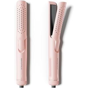 Wavytalk Airflow Styler Curling Iron, Cool Curl, 360 Cool Air Lock in Style for Lasting Curls, Reduces Damage, 2 in 1Hair Straightener and Curler, 1.25 Inch, Anti-Scald for Short Long Hair, Pink