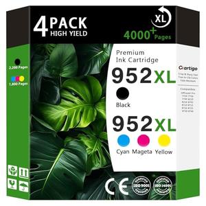 952XL Ink Cartridges Combo Pack Compatible for HP 952XL HP952 HP952XL Replacement for Officejet Pro 8710 7740 8720 8702 8210 7720 8700 8740 8216 8725 8200 Printers (Black Cyan Magenta Yellow 3-Pack)