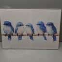 Birds Canvas Wall Art Flock of Blue Birds Stood on Branch Pictures Wild Animal Painting Vintage Prints Minimalism Artwork for Living Room Home Decor Framed(Birds-12,16.00x24.00 inch)