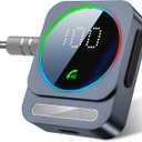 Bluetooth Aux Adapter, SONRU Bluetooth 5.3 Receiver for Car, Wireless Audio Receiver for Car/Home Stereo/Wired Headphones/Speaker, Dual AUX Outputs, RCA AUX 3.5mm (Silver)