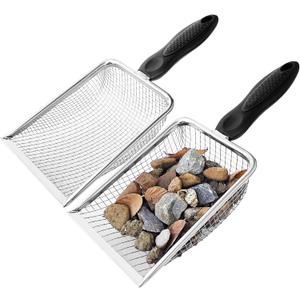 Gardening Soil Sifter Pack of 2 - Garden Sand Soil Compost Sifter with Handle - Two Garden Sifters (3.8mm and 5mm Mesh),Ideal for Sand, Rocks, Dirt, Compost - Perfect for Gardening