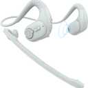 iDIGMALL Bluetooth 5.3 Headset Wireless Eabuds w/Noise Canceling Removable Boom Microphone for Phone PC Laptop, Open Ear Headphone for Office Meeting Home Work Running, Ultra-Light & Comfort, 12H (G9-Grey)