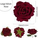 IPOPU Burgundy Velvet Rose 5" Large Roses Artificial Flowers 10pcs Silk Rose Fake Flowers for Wedding Bouquet Baby Shower Centerpieces Arrangements Home Party Tables Decor(Burgundy)