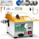 Huanyu Mini Table Saw 300W Precision Liftable Blade Hobby Saws Woodcrafts 1.14" Cut Depth Multifunctional Cutting Polishing Portable Electric Small Table Saw for DIY Woodworking Model Making