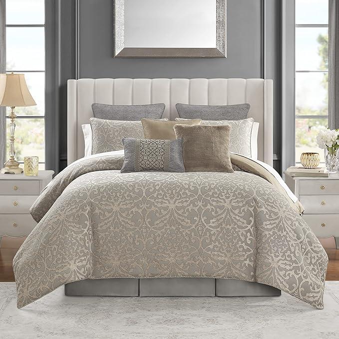 DI ELLEN TRACY 6 PCS MEDALLION COMF SET, Queen