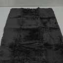 Black Rectangular Faux Fur Area Rug 25x35