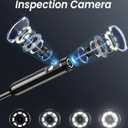 Endoscope Camera with Light, 4.3" IPS Screen 1080P Tools Borescope with 8 LED LightsSemi-Rigid Cable Snake Camera, IP67 Waterproof Sewer Inspection Men Tool - 16.5FT-Dual Lens