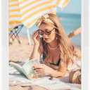 11x22 Wood Frame White, Modern Natural Woodgrain 22x11in Picture Frame, Rustic Wooden 11 x 22 inch Gallery Wall Photo Poster Frame with HD Plexiglass, Horizontal Vertical Wall Mounting Display 1pcs 