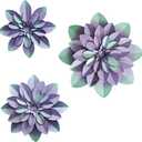 FTIJKLYE Metal Flower Wall Art,Floral wall decor Multiple Layer Decor for Indoor Outdoor Home Bedroom Living Room Office Garden(colorful)