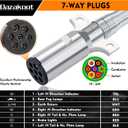 7 Way ABS Cord, 12FT 7 Way Coiled Trailer Cord, Heavey Duty Electrical Power Cable for Semi Truck Tractors - Green