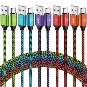 USB Type C Cable 5-Pack 10ft USB A to Type C Cable 10 Feet Extra Long Fast Charging Type C Cord Phone Charger for Samsung Galaxy S10 S9 S8 Note 9 8 10, LG G8 G7 G6 V30 G8 G7