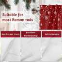 Christmas Valance Curtains Christmas Balls Christmas Kitchen Curtains Window Treatment Holiday Decor Winter Snowflakes Red Rod Pocket Valances for Kitchen Bathroom Living Room 54x18 Inch, 1 Panel