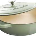 Crock Pot Artisan Enameled Cast Iron Braiser W/Lid, 5-Quart, Pistachio