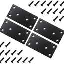 Pack Of 2 4 PC Flat Straight Brace Brackets,ULIFESTAR Stainless Steel Mending Bracket Plate Metal Shelf Support Fixing Joining Plate for Furniture,Wood,Shelves,Cabinet with Screws Black(50x100mm/2x3.94'')