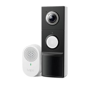 Tapo 2K+ Wired or Battery Powered Smart Video Doorbell with Chime - 180° Field of View, Person/Vehicle/Package Detection, Ring Call, 2-Way Audio, Subscription-Free Local Storage or Optional Cloud,D225